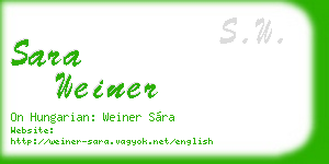 sara weiner business card